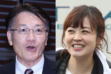 菅谷大介アナ(左)と水卜麻美アナ