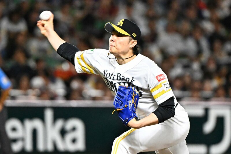 ３番手でマウンドに上がり無失点に抑えたソフトバンク・松本