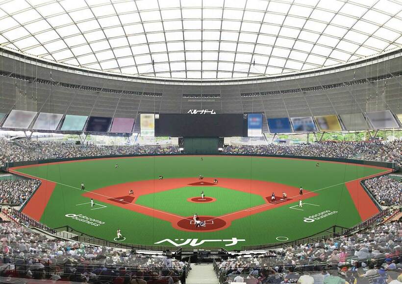 ベルーナドームの人工芝張替え予定図（球団提供）