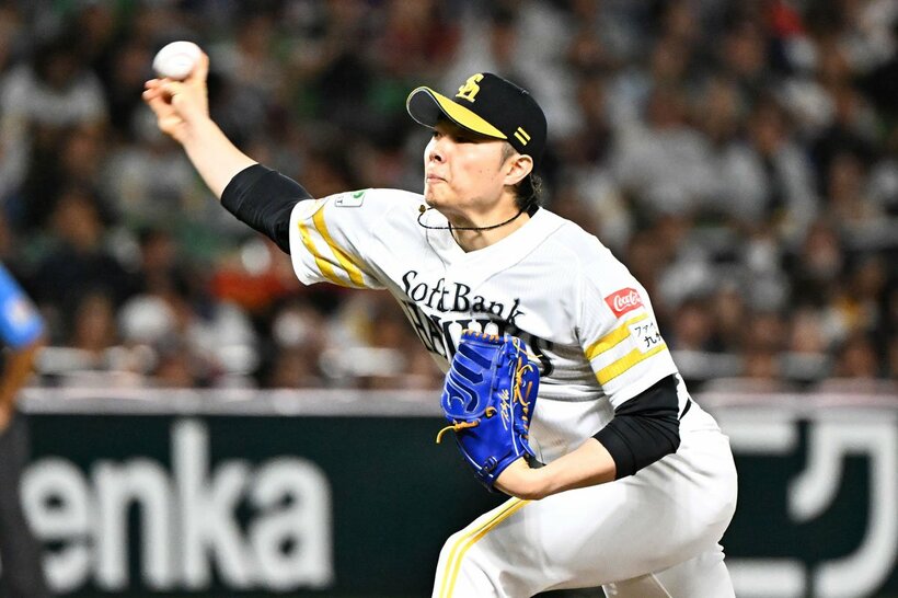 ３番手でマウンドに上がり無失点に抑えたソフトバンク・松本