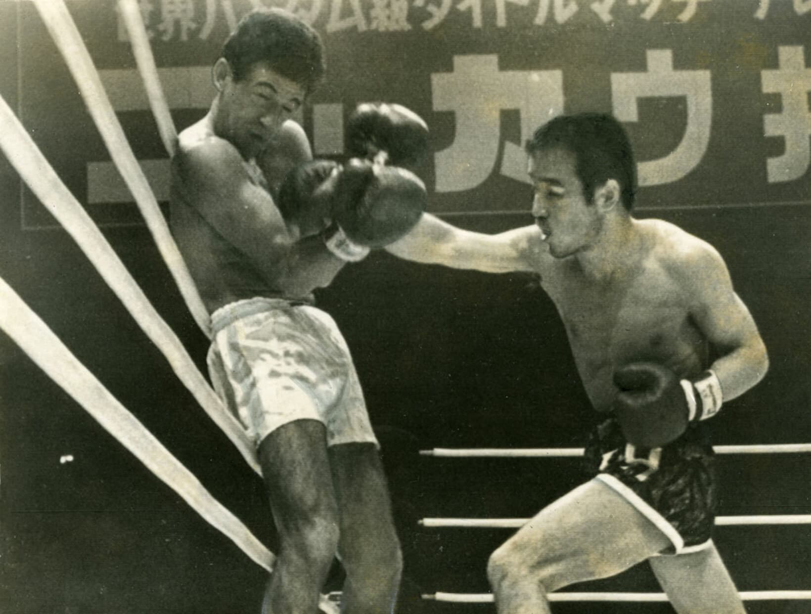 エデル・ジョフレ㊧を圧倒するファイティング原田