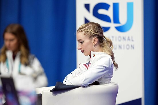 自身は女子シングル５位に終わったアンバー・グレン（ロイター）