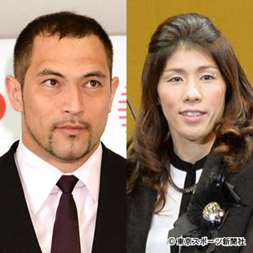 室伏広治（左）と吉田沙保里