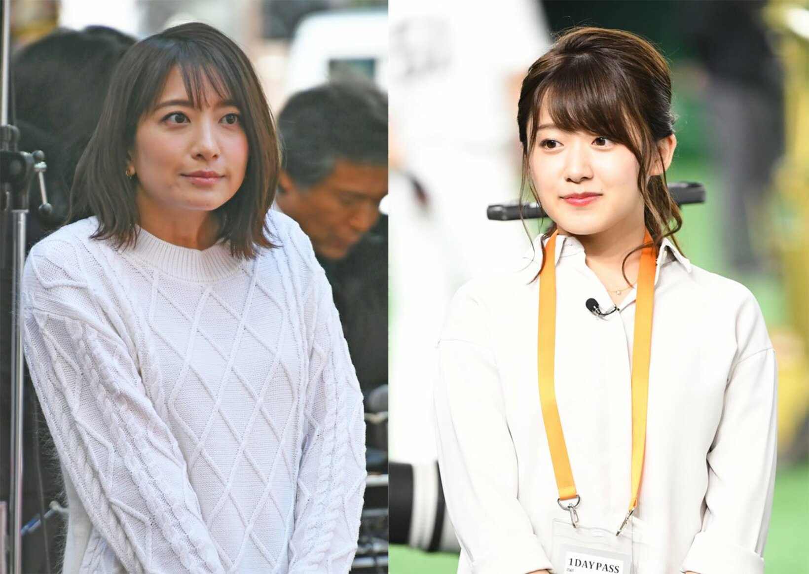 笹崎里菜アナ（左）と尾崎里紗アナ