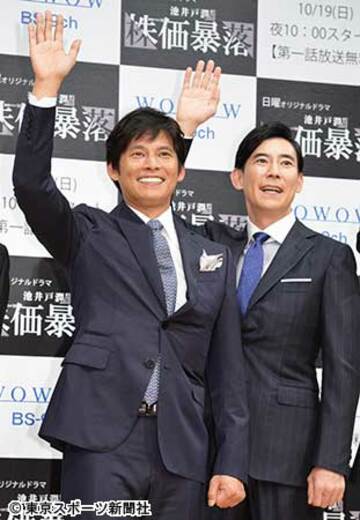 織田裕二（左）と高嶋政伸
