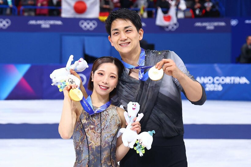 金メダルを獲得したりくりゅうペア