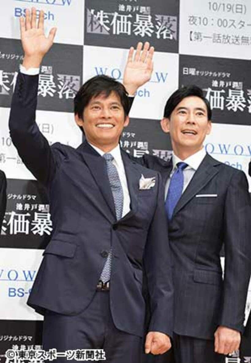 織田裕二（左）と高嶋政伸
