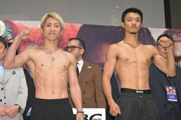 計量をパスした井上尚弥（左）と中谷潤人