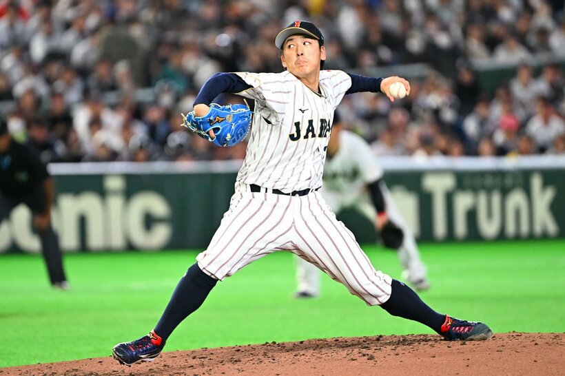 侍ジャパン２番手で５回から登板した西武・隅田知一郎