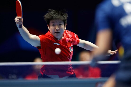 準決勝のルーマニア戦でも活躍を見せた中国女子の孫穎莎（ロイター）