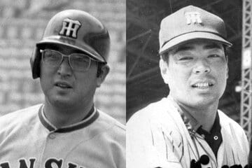 阪神のレジェンドOBの遠井吾郎さん(左)と、藤本勝巳さん
