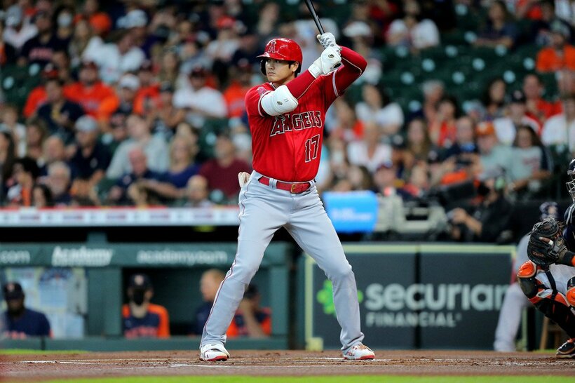  ゲレロに２本差をつけられた大谷（ロイター＝USA　TODAY　Sports)