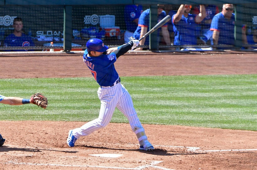  完璧に振り抜いた誠也（ロイター＝ＵＳＡ　ＴＯＤＡＹ　Ｓｐｏｒｔｓ）