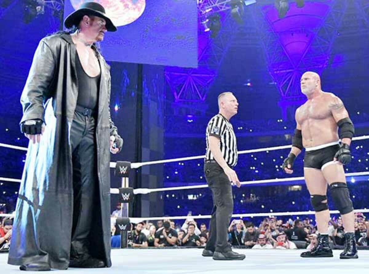 写真：＜WWE＞テイカーがゴールドバーグに激勝 | 東スポWEB
