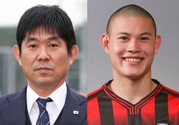  森保監督（左）が期待を寄せる中島大嘉（東スポWeb）