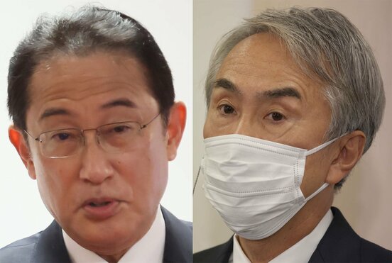  左から岸田首相、石原伸晃氏（東スポWeb）