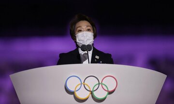 あいさつする橋本聖子会長（ロイター）