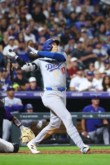 ドジャース加入１年目に５４号本塁打を放った大谷翔平（２４年９月２４日）