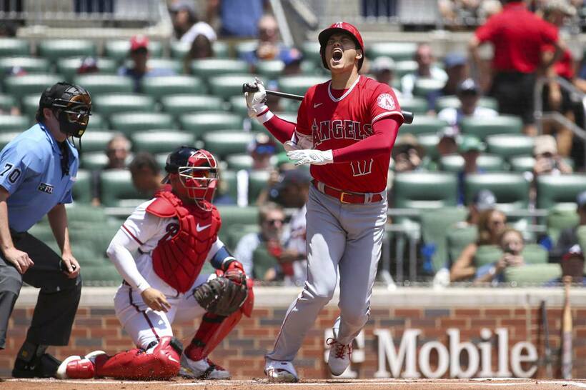  ４打数無安打に終わった大谷翔平（ロイター＝USA TODAY）