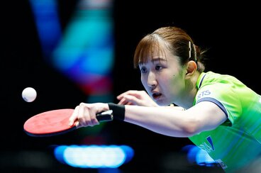 ウクライナ戦の３本目をストレート勝利でもぎ取った早田ひな（ロイター）