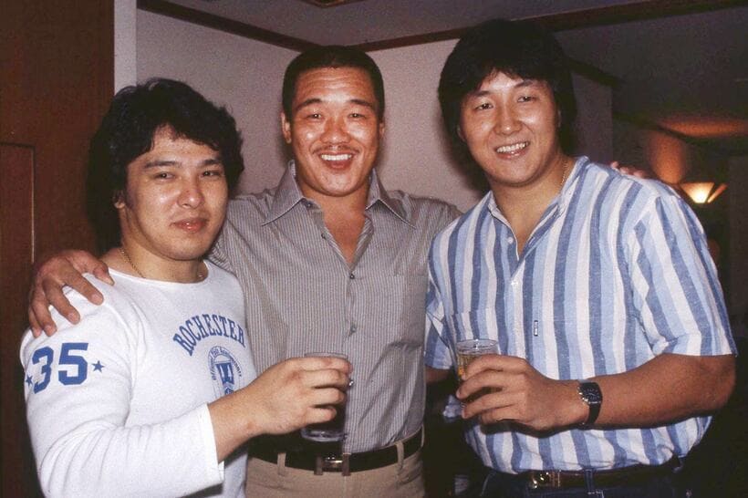 ４１年前、UWF時代の佐山、藤原、前田（１９８４年９月、東京都内）