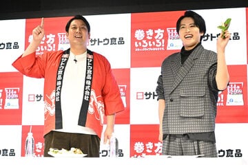 レインボーのジャンボたかお(左)と池田直人