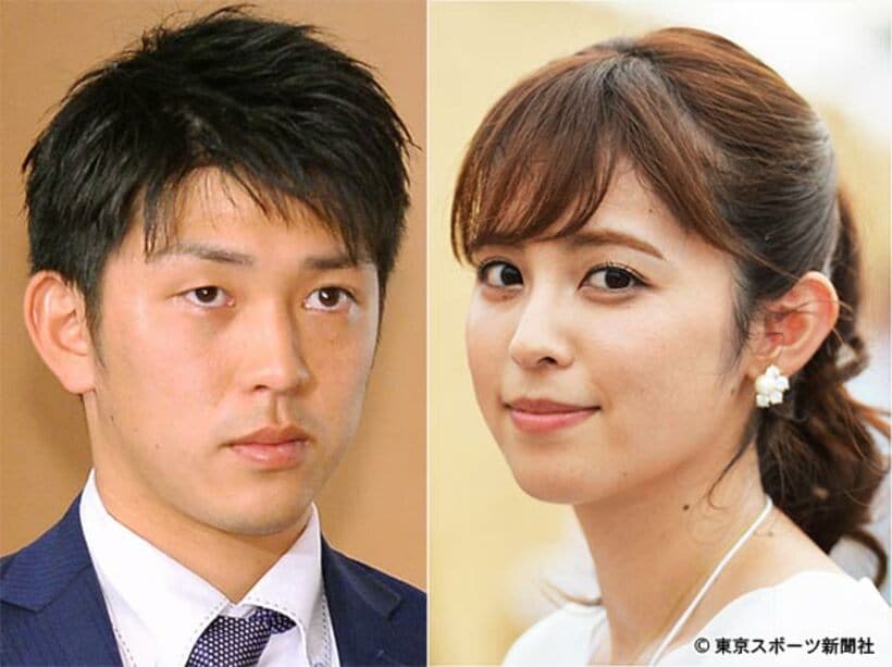  交際が発覚した久慈暁子アナ（右）と原樹理投手