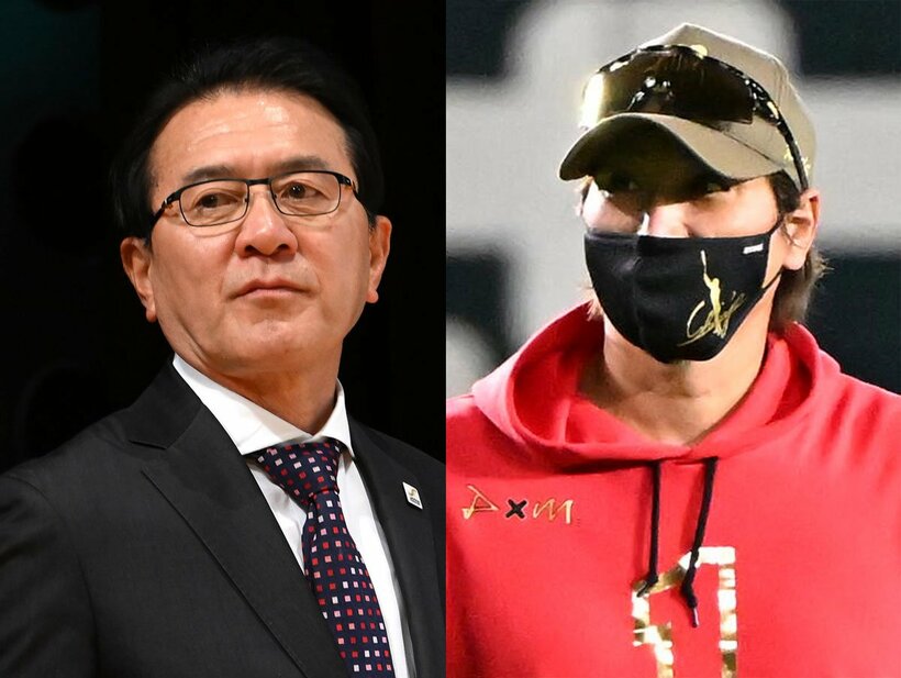 瀬古利彦氏（左）と新庄監督