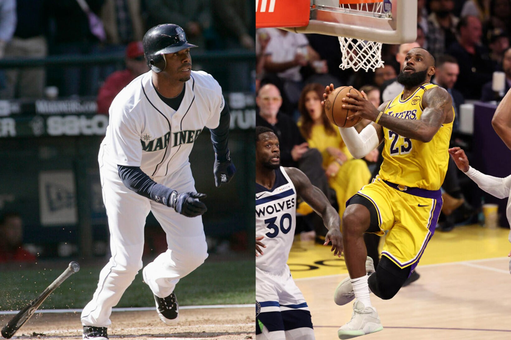 ケン・グリフィー・ジュニアとレブロン・ジェームズ（ロイター）