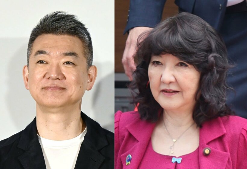 橋下徹氏（左）と片山さつき財務相