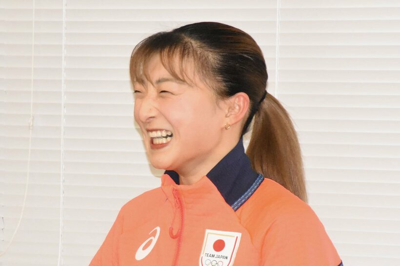 壮行会で笑みを浮かべる坂本花織