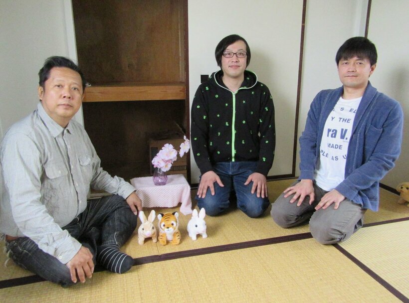  左から山口敏太郎氏、山中陽裕、宮本裕平