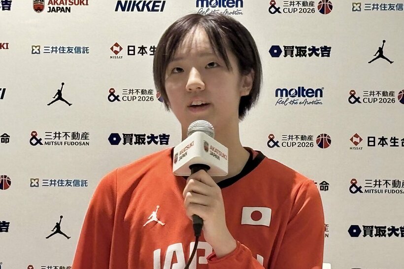 試合後の会見に登場した女子バスケ日本代表・田中こころ
