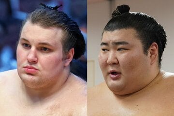 安青錦（左）と熱海富士