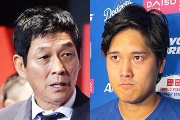 明石家さんま(左)とドジャース・大谷翔平