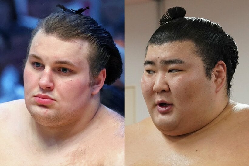 安青錦（左）と熱海富士