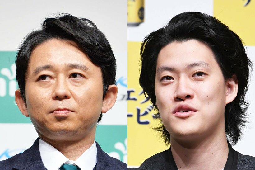 有吉弘行(左)と霜降り明星・粗品
