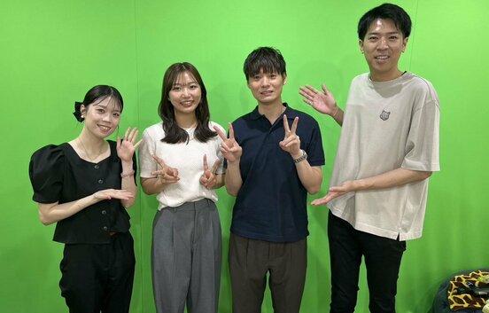 （左から）牧原真由、森きらり、竹Ｄ、渡辺裕介