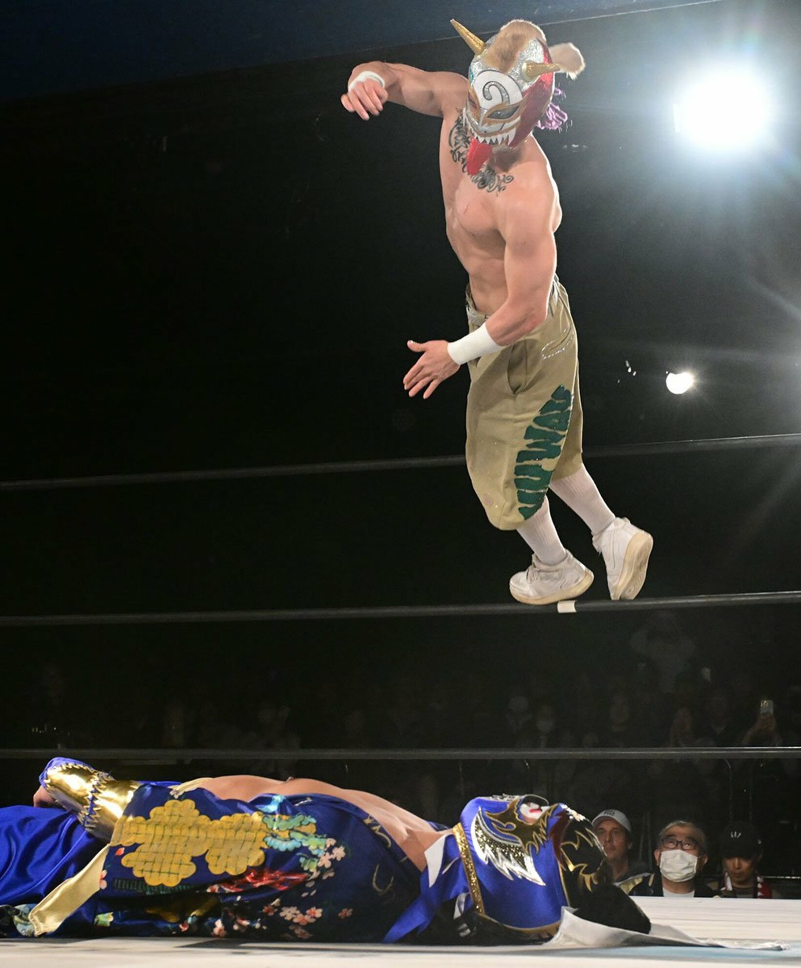 鮮やかな空中殺法を披露したヴァンヴェール・ジャック(上)