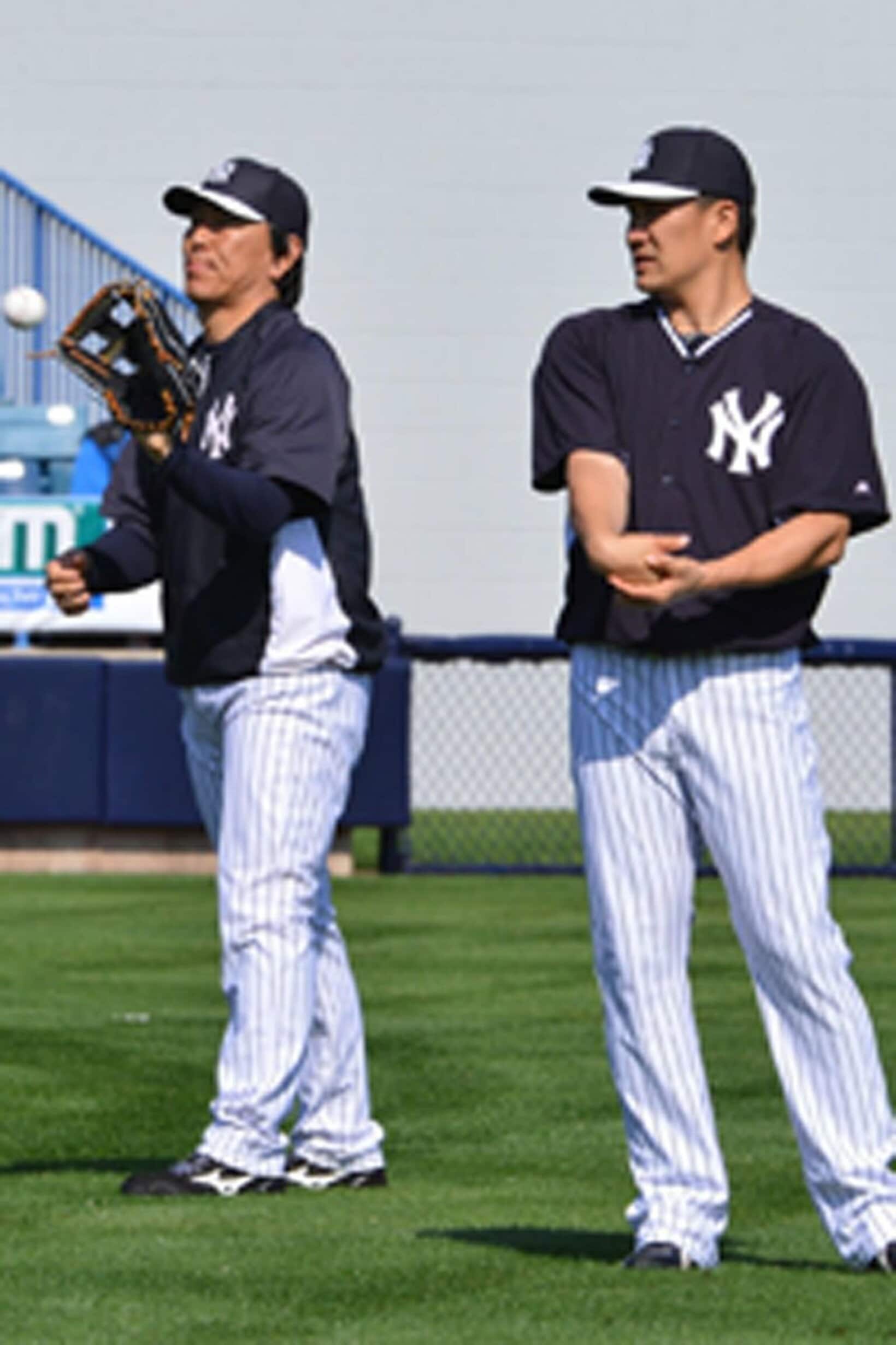 ヤンキース時代の田中将大と松井秀喜