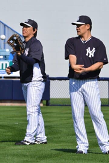 ヤンキース時代の田中将大と松井秀喜
