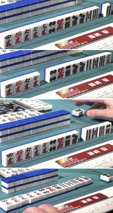  （上から）三色確定リーチせず、タンヤオついてもリーチせず、ここでリーチ、一発ツモ！（Ｃ）ＡｂｅｍａＴＶ