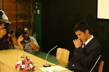 ２００５年１０月のドラフト会議ですったもんだの末、日本ハム１巡目指名となった陽岱鋼はがっくり