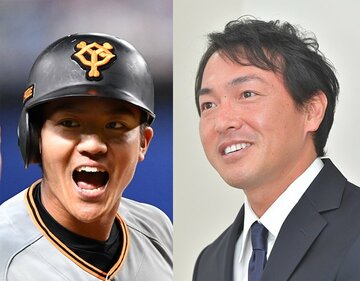  ＤｅＮＡ移籍が決まった巨人・田中俊(左)と広島・長野