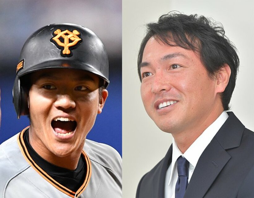  ＤｅＮＡ移籍が決まった巨人・田中俊(左)と広島・長野