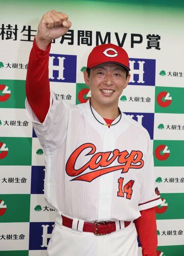  月間MVP賞を獲得した広島・大瀬良