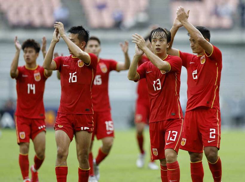  Ｅ―１選手権最終戦で香港代表に勝った中国代表（ロイター）