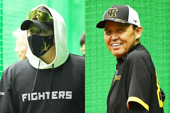 28日は「接触」もなかった日本ハム・新庄監督(左)と阪神・岡田監督