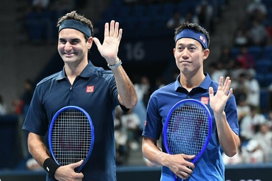 ロジャー・フェデラー氏(左)と錦織圭