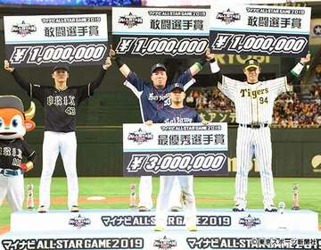  昨年のオールスター第１戦の表彰式